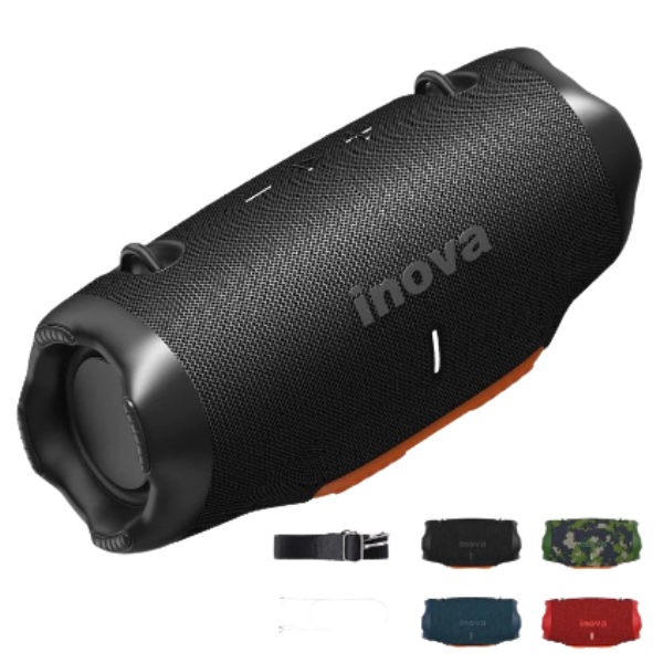 Caixa de Som Estéreo Inova TWS Party 16W – Bluetooth, À Prova D’Água IPX6, Som de Alta Fidelidade e Sem Fio