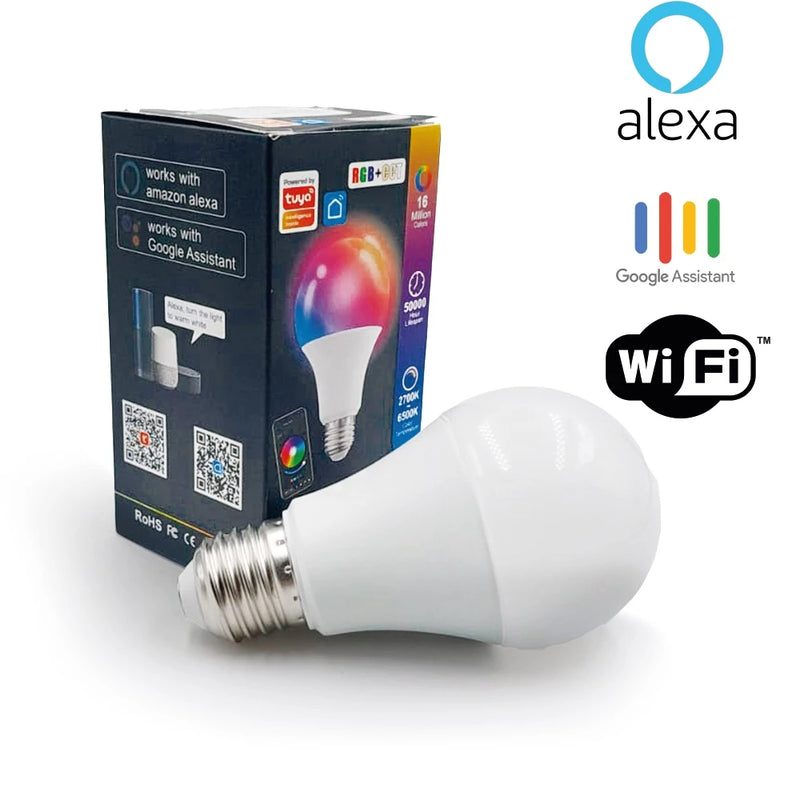 Lâmpada Inteligente RGB 15W Wi-Fi Smart Life Tuya – Compatível com Alexa e Google Assistant