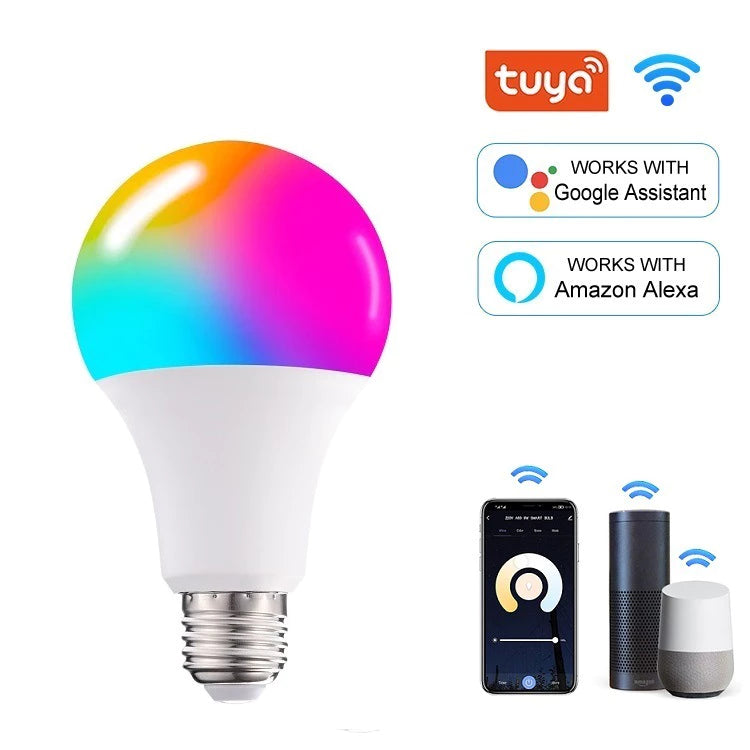 Lâmpada Inteligente RGB 15W Wi-Fi Smart Life Tuya – Compatível com Alexa e Google Assistant
