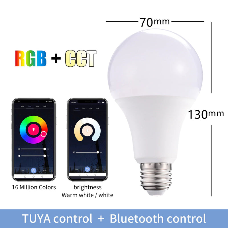 Lâmpada Inteligente RGB 15W Wi-Fi Smart Life Tuya – Compatível com Alexa e Google Assistant