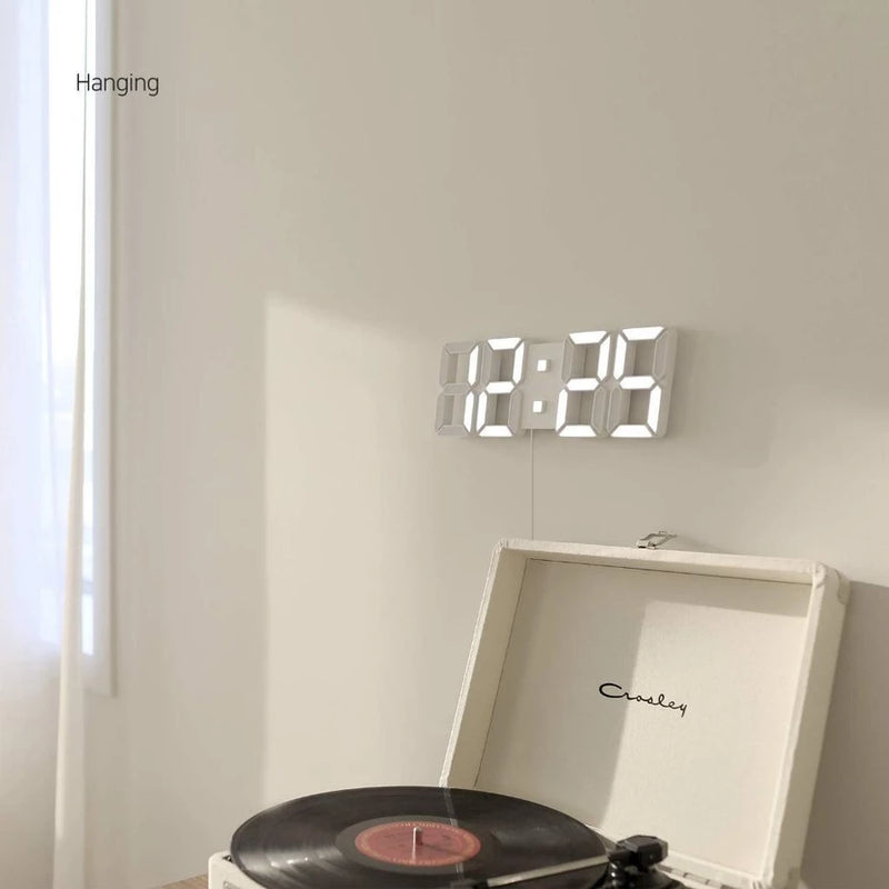 Relógio Digital LED 3D com Iluminação Noturna: Design Moderno para Mesa e Parede