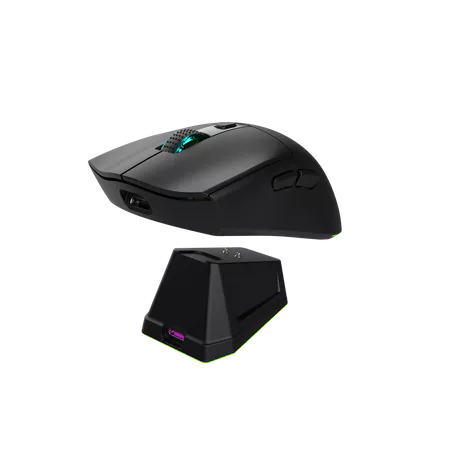 StormGlide – Mouse Gamer Sem Fio com Base de Carregamento RGB, Leve e Magnético, Compatível com PC/Mac/Laptop